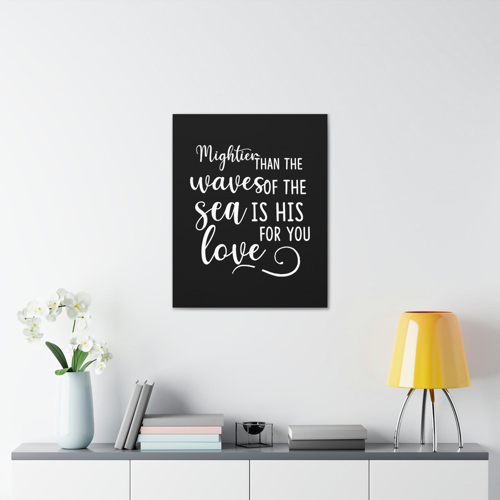 Scripture Walls Mightier Than The Waves Of The Sea Psalm 93:4 Christian Wall Art Bible Verse Print Ready to Hang Unframed-Express Your Love Gifts