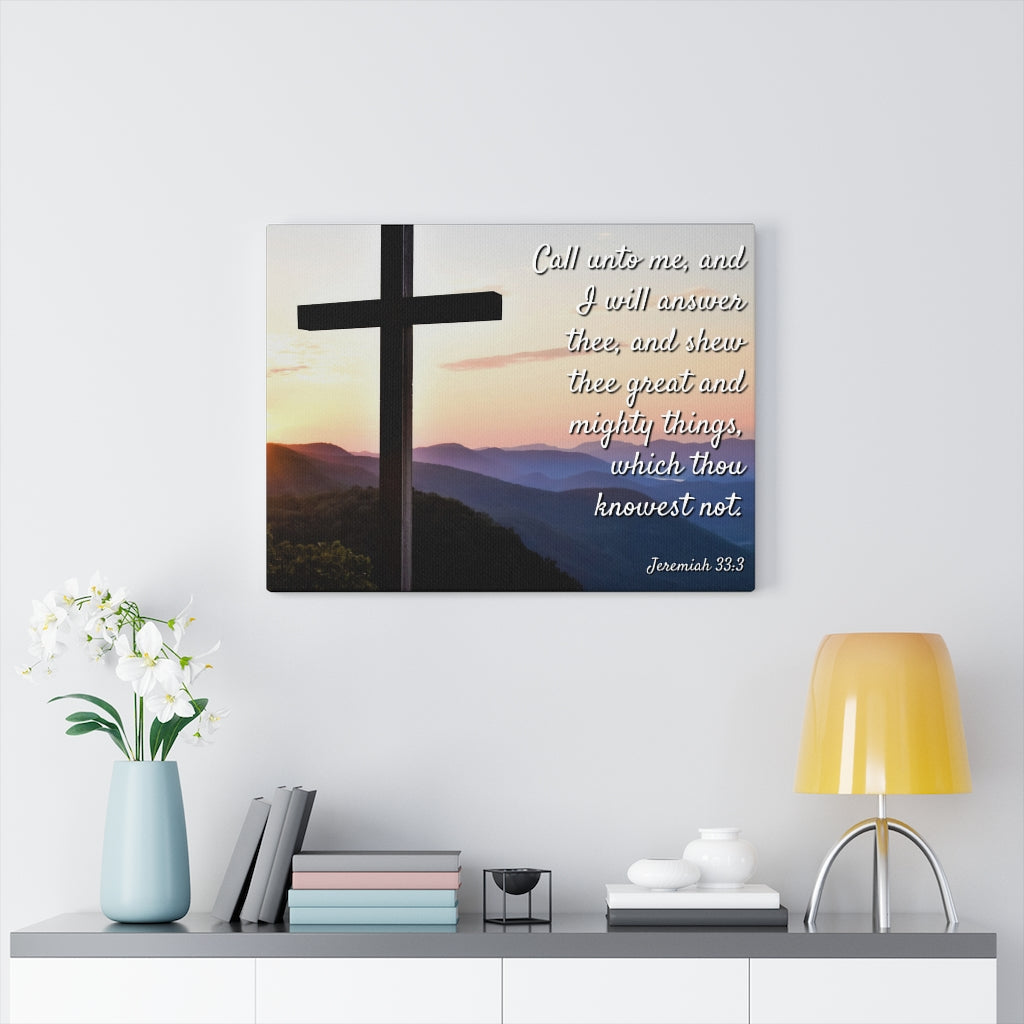 Scripture Walls Mighty Things Jeremiah 33:3 Bible Verse Canvas Christian Wall Art Ready to Hang Unframed-Express Your Love Gifts