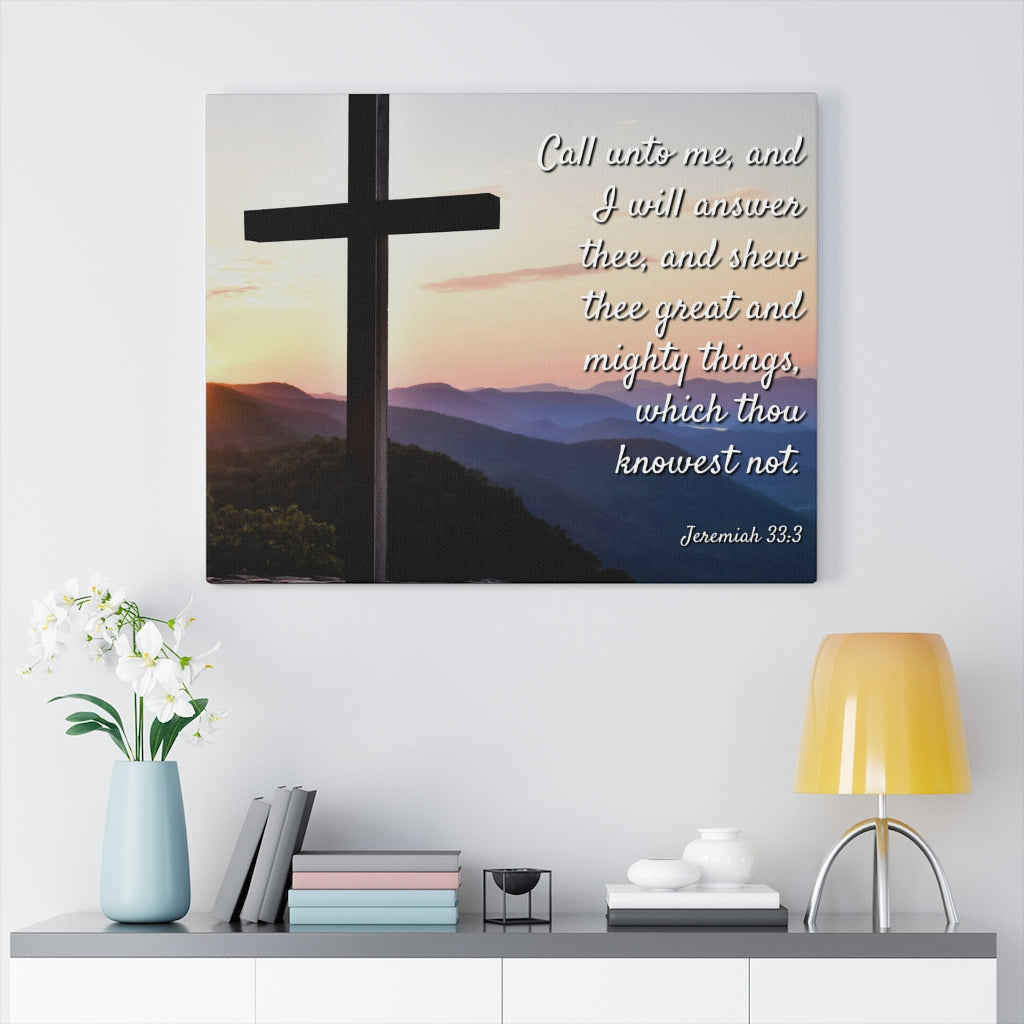 Scripture Walls Mighty Things Jeremiah 33:3 Bible Verse Canvas Christian Wall Art Ready to Hang Unframed-Express Your Love Gifts