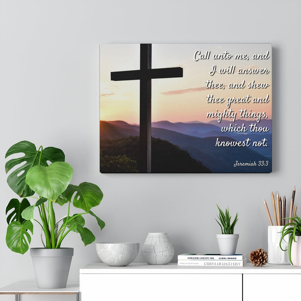 Scripture Walls Mighty Things Jeremiah 33:3 Bible Verse Canvas Christian Wall Art Ready to Hang Unframed-Express Your Love Gifts