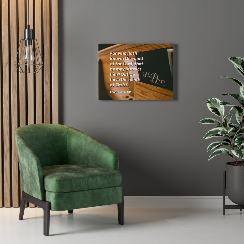 Scripture Walls Mind Of Christ 1 Corinthians 2:16 Bible Verse Canvas Christian Wall Art Ready to Hang Unframed-Express Your Love Gifts