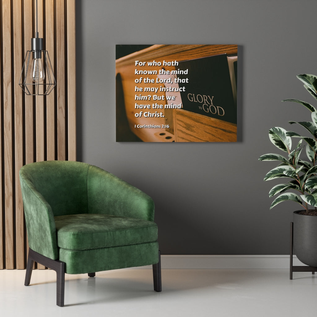 Scripture Walls Mind Of Christ 1 Corinthians 2:16 Bible Verse Canvas Christian Wall Art Ready to Hang Unframed-Express Your Love Gifts
