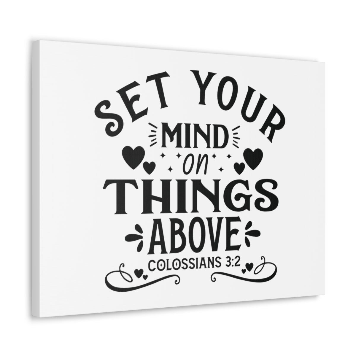Scripture Walls Mind On Things Colossians 3:2 Heart Bible Verse Canvas Christian Wall Art Ready to Hang Unframed-Express Your Love Gifts