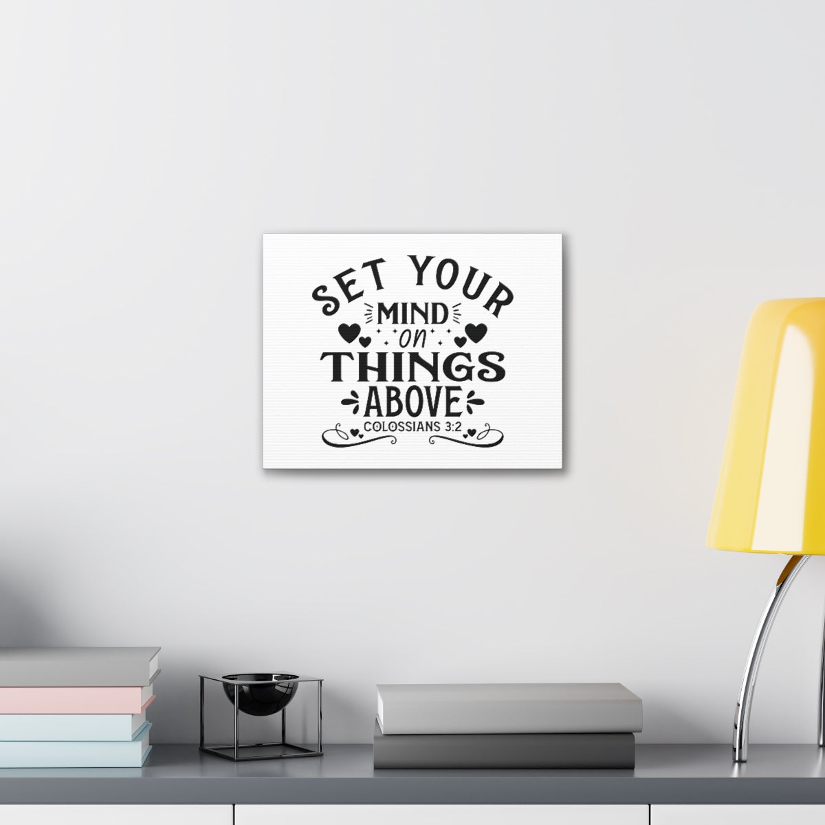 Scripture Walls Mind On Things Colossians 3:2 Heart Bible Verse Canvas Christian Wall Art Ready to Hang Unframed-Express Your Love Gifts