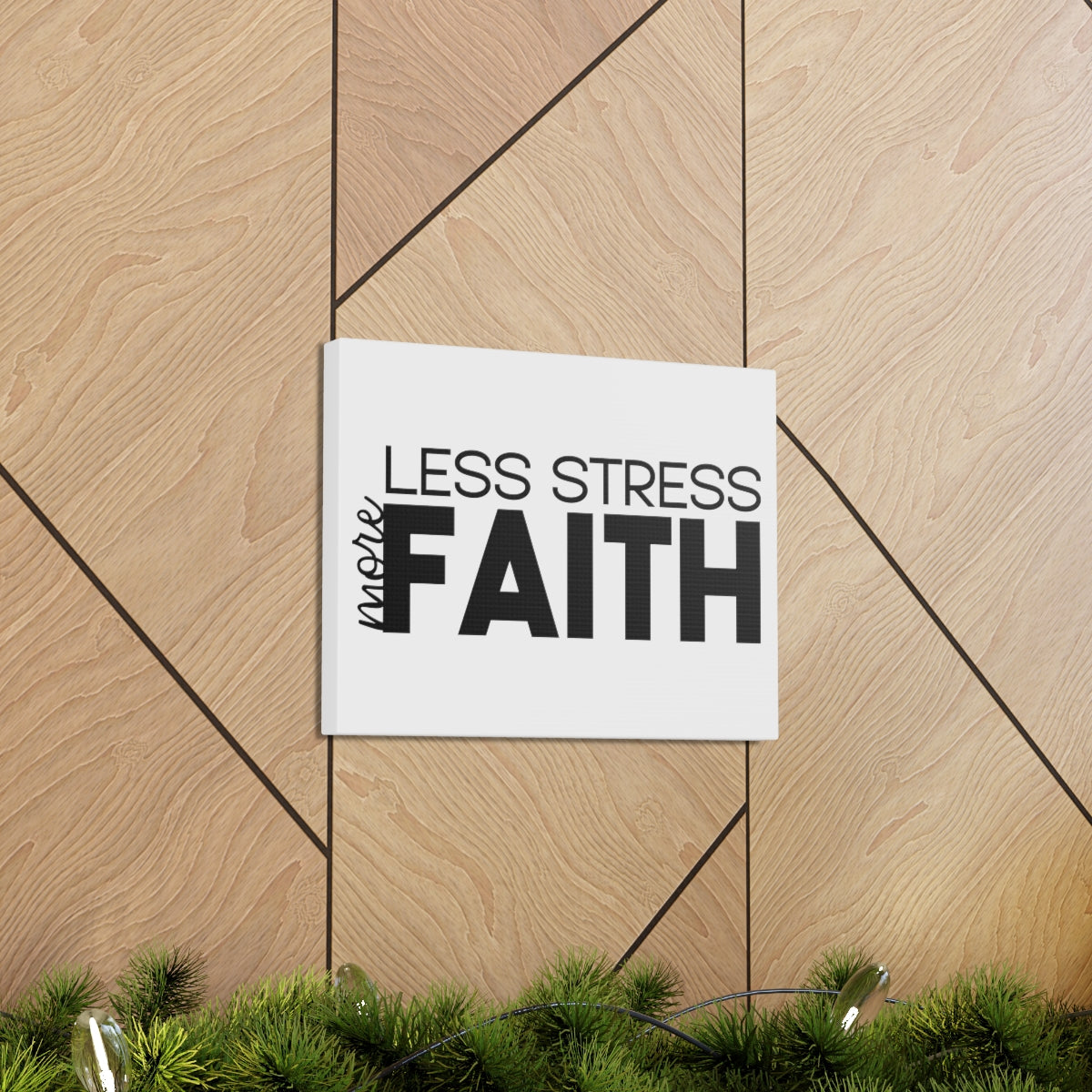 Scripture Walls More Faith Less Stress PSALM 119:143 Christian Wall Art Print Ready to Hang Unframed-Express Your Love Gifts