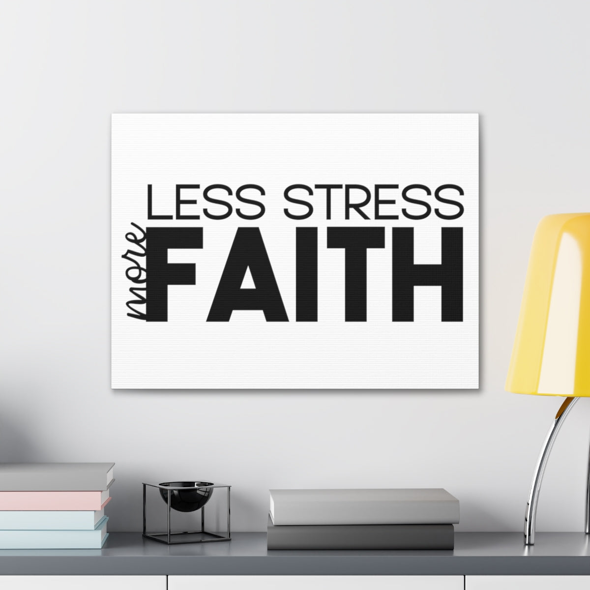 Scripture Walls More Faith Less Stress PSALM 119:143 Christian Wall Art Print Ready to Hang Unframed-Express Your Love Gifts