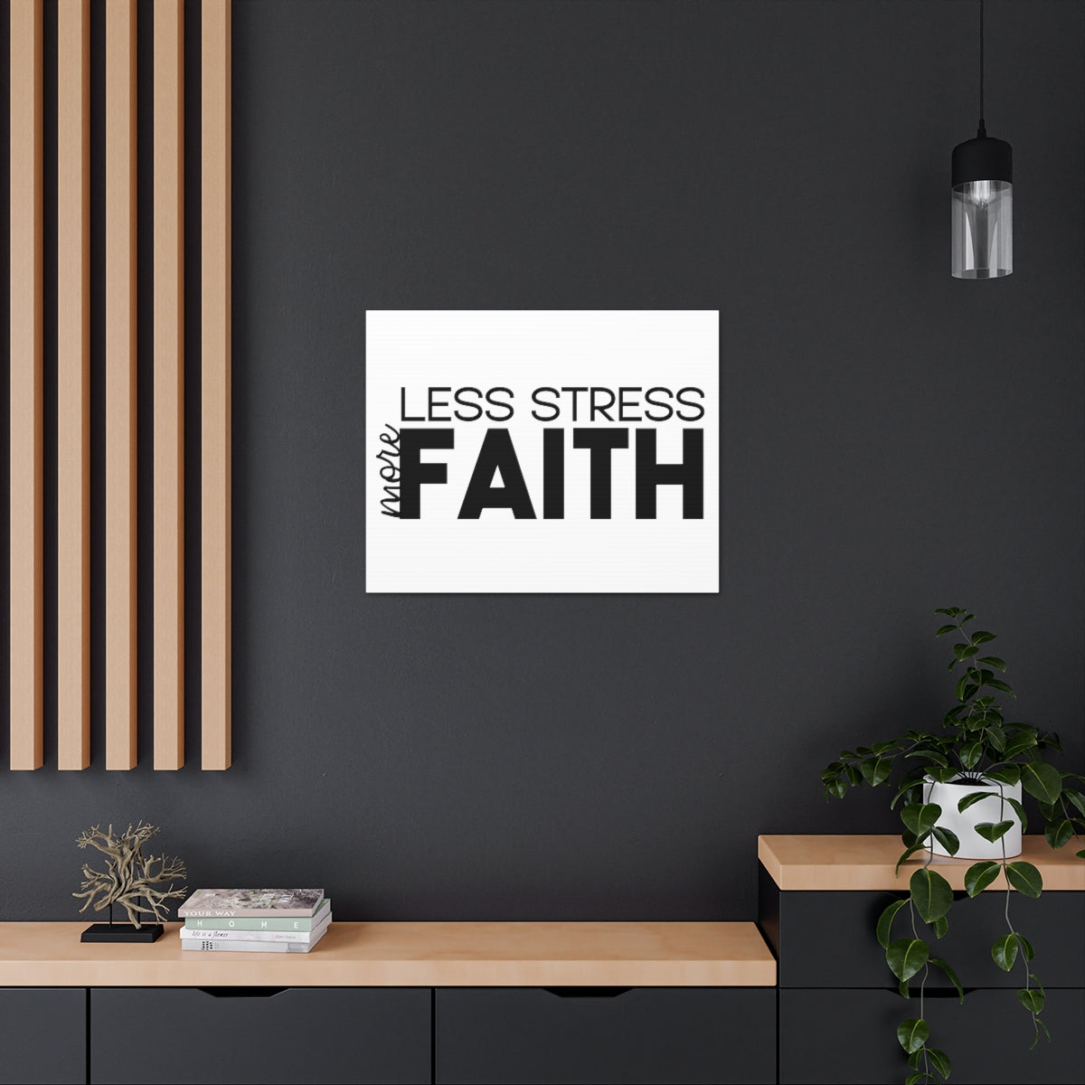 Scripture Walls More Faith Less Stress PSALM 119:143 Christian Wall Art Print Ready to Hang Unframed-Express Your Love Gifts