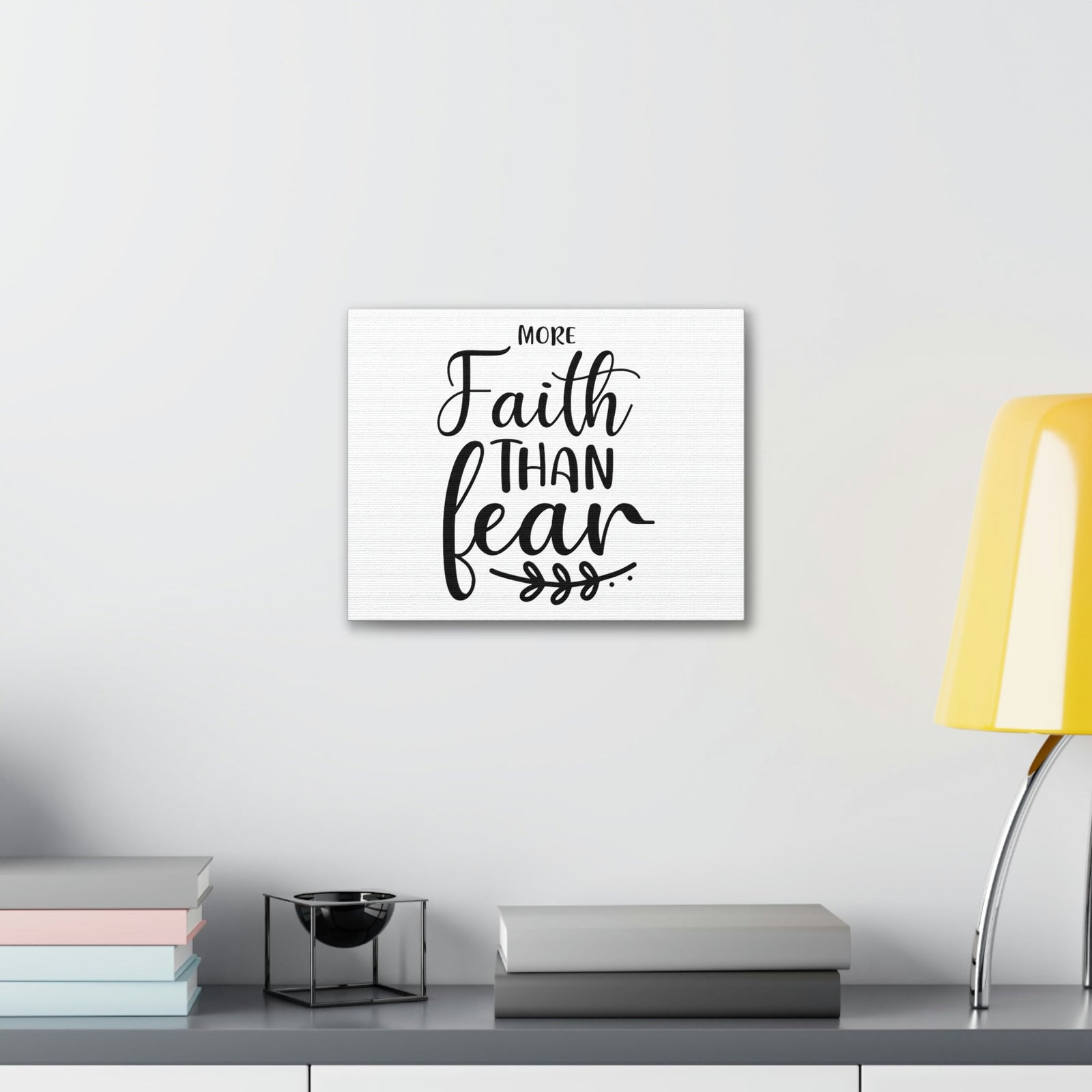 Scripture Walls More Faith Than Fear Psalm 34:4 Leaves Christian Wall Art Print Ready to Hang Unframed-Express Your Love Gifts