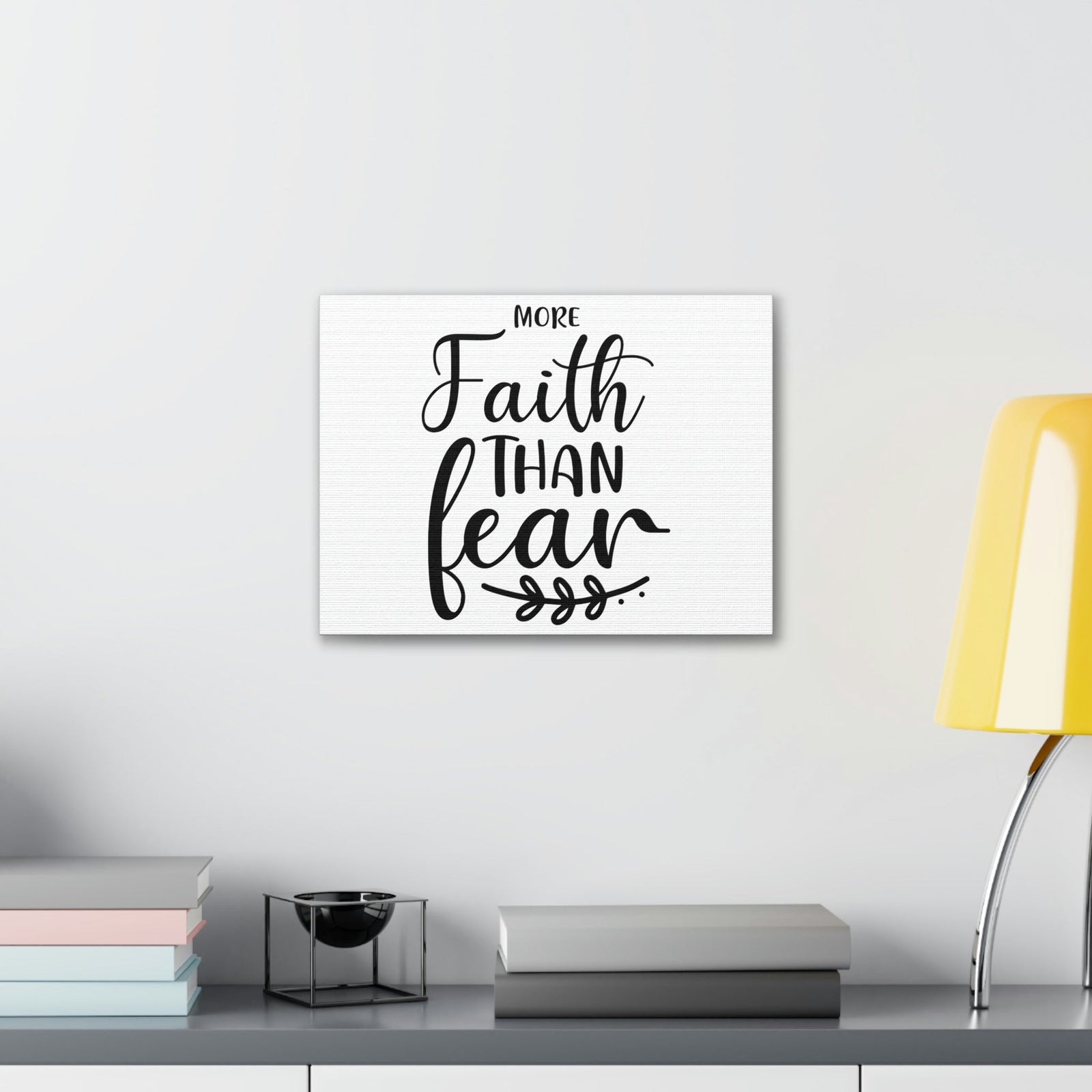 Scripture Walls More Faith Than Fear Psalm 34:4 Leaves Christian Wall Art Print Ready to Hang Unframed-Express Your Love Gifts