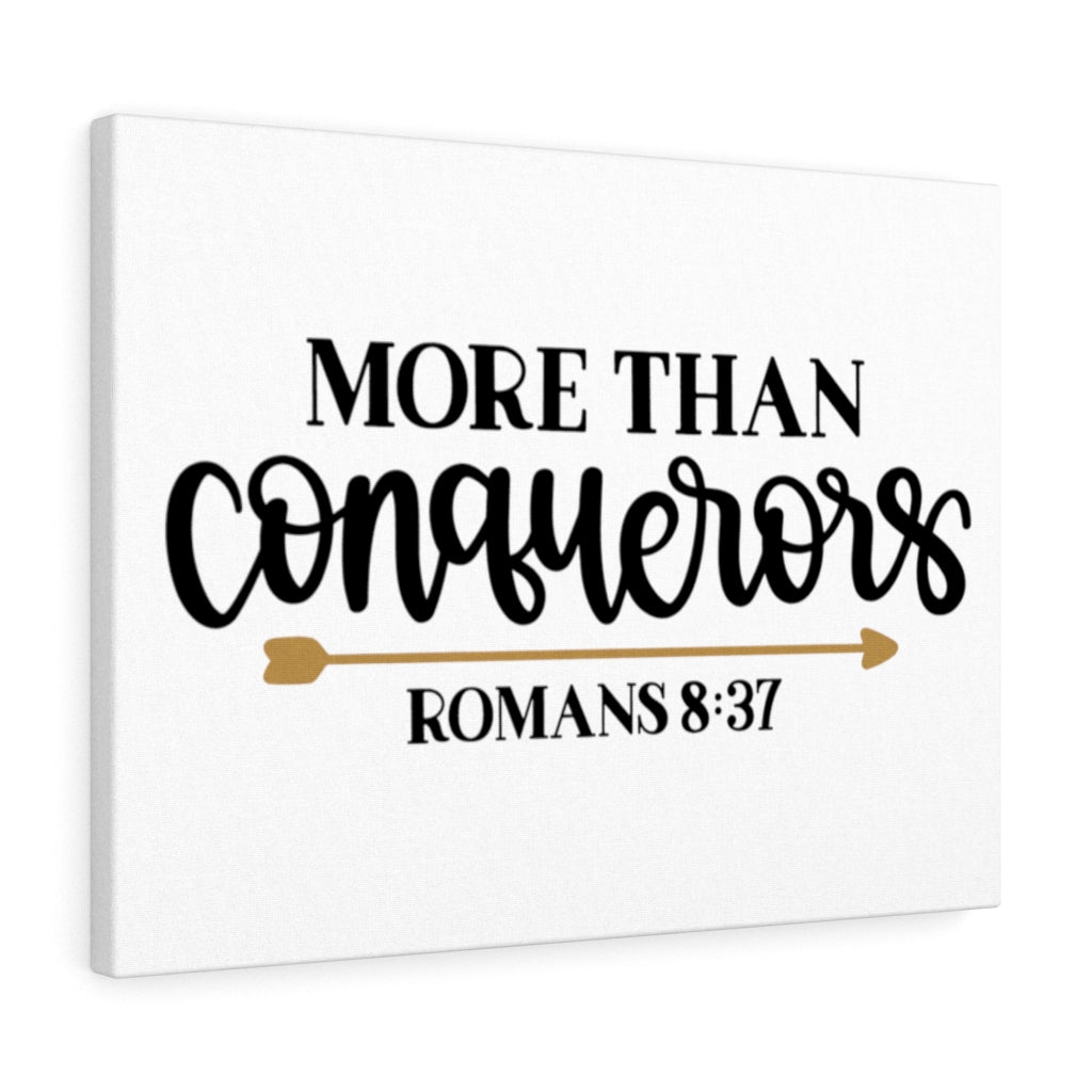 Scripture Walls More Than Conquerors Romans 8:37 Bible Verse Canvas Christian Wall Art Ready to Hang Unframed-Express Your Love Gifts