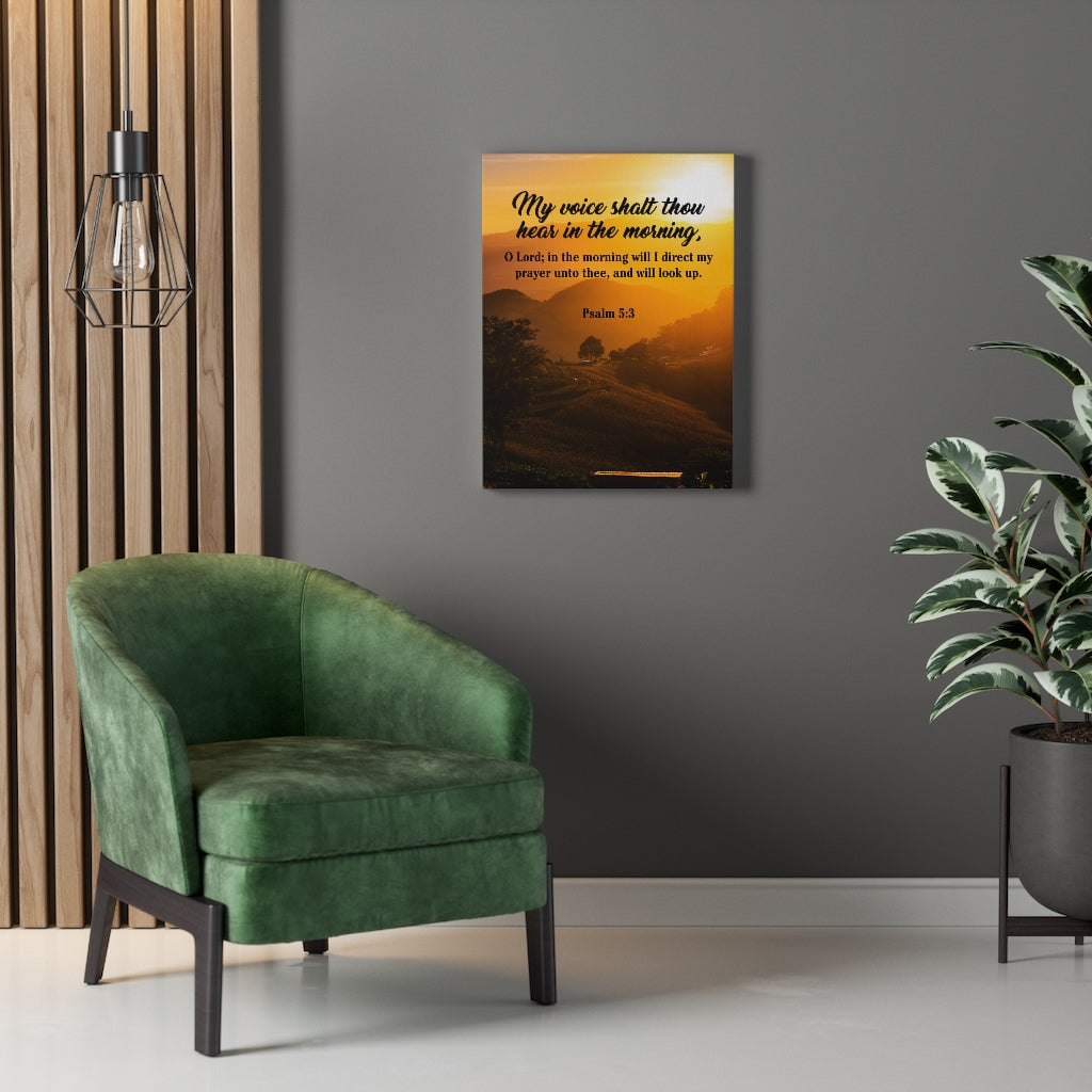 Scripture Walls Morning Prayer Psalm 5:3 Christian Home Decor Bible Art Unframed-Express Your Love Gifts