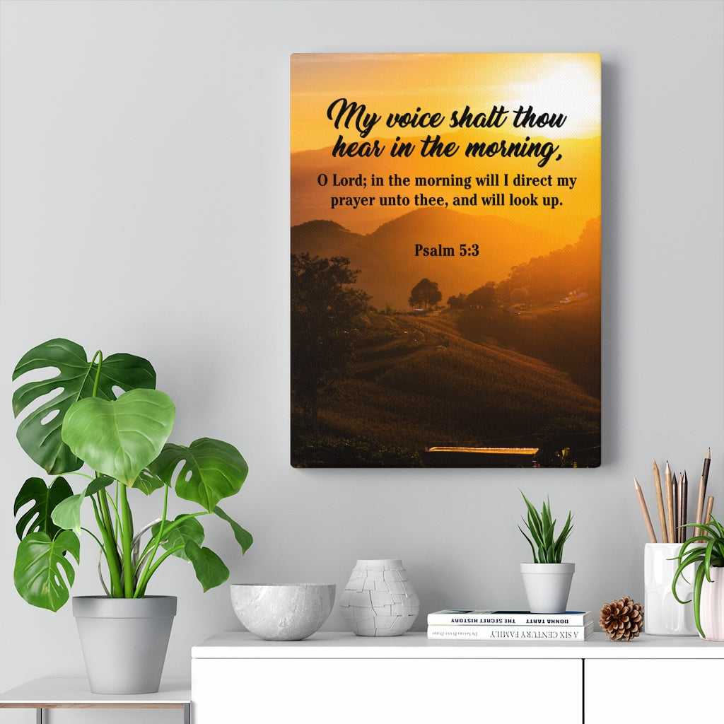 Scripture Walls Morning Prayer Psalm 5:3 Christian Home Decor Bible Art Unframed-Express Your Love Gifts