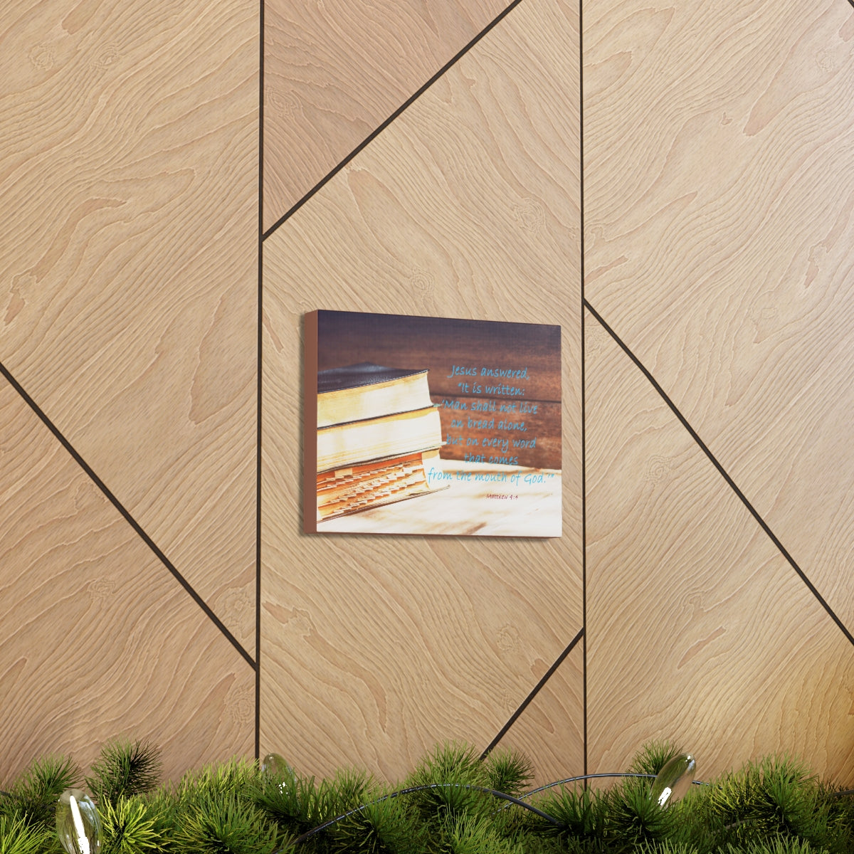 Scripture Walls Mouth Of God Matthew 4:4 Bible Verse Canvas Christian Wall Art Bible Verse Print Ready To Hang Unframed-Express Your Love Gifts