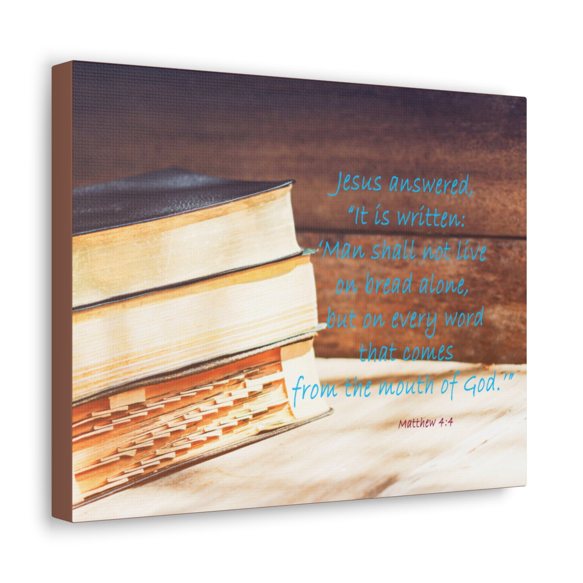 Scripture Walls Mouth Of God Matthew 4:4 Bible Verse Canvas Christian Wall Art Bible Verse Print Ready To Hang Unframed-Express Your Love Gifts