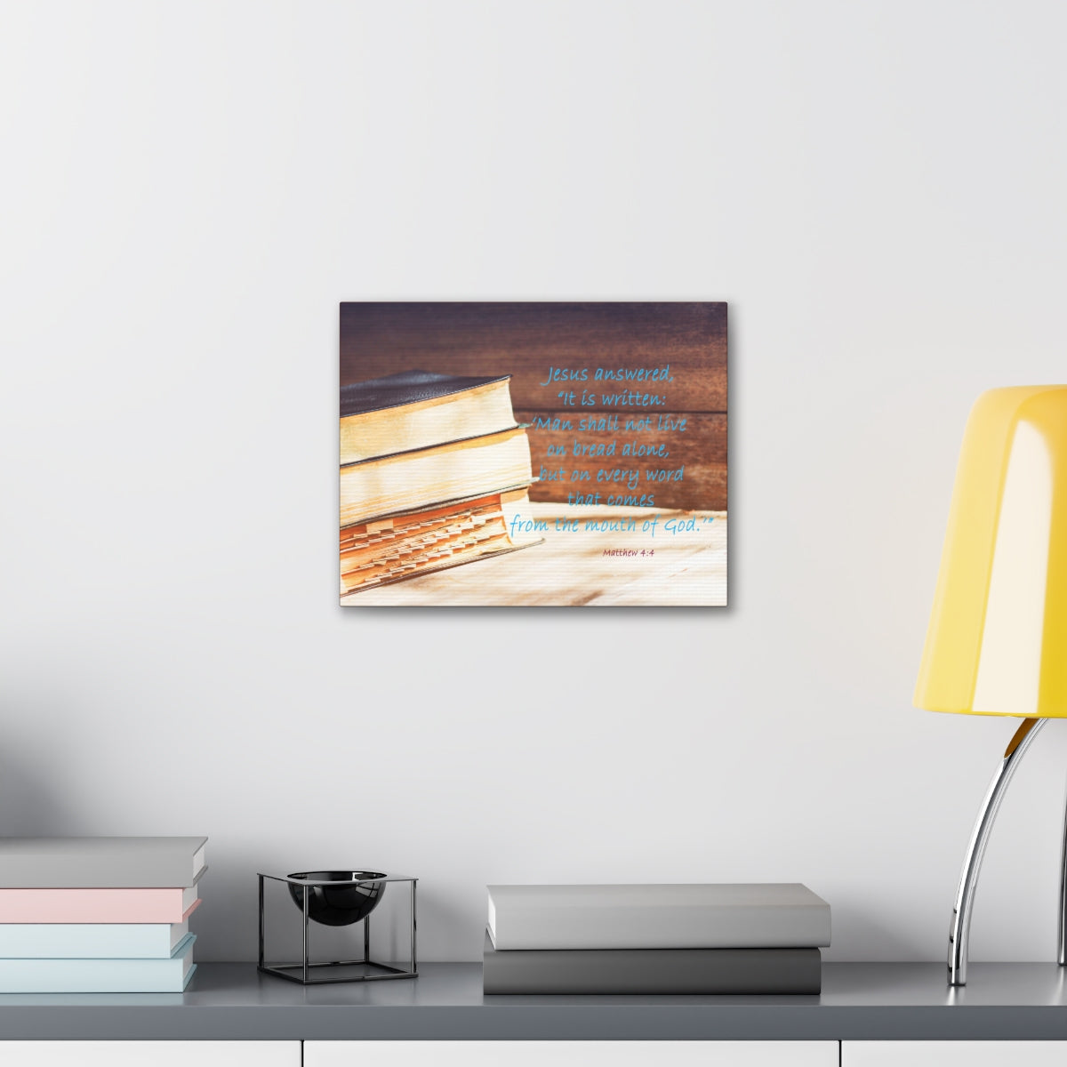 Scripture Walls Mouth Of God Matthew 4:4 Bible Verse Canvas Christian Wall Art Bible Verse Print Ready To Hang Unframed-Express Your Love Gifts