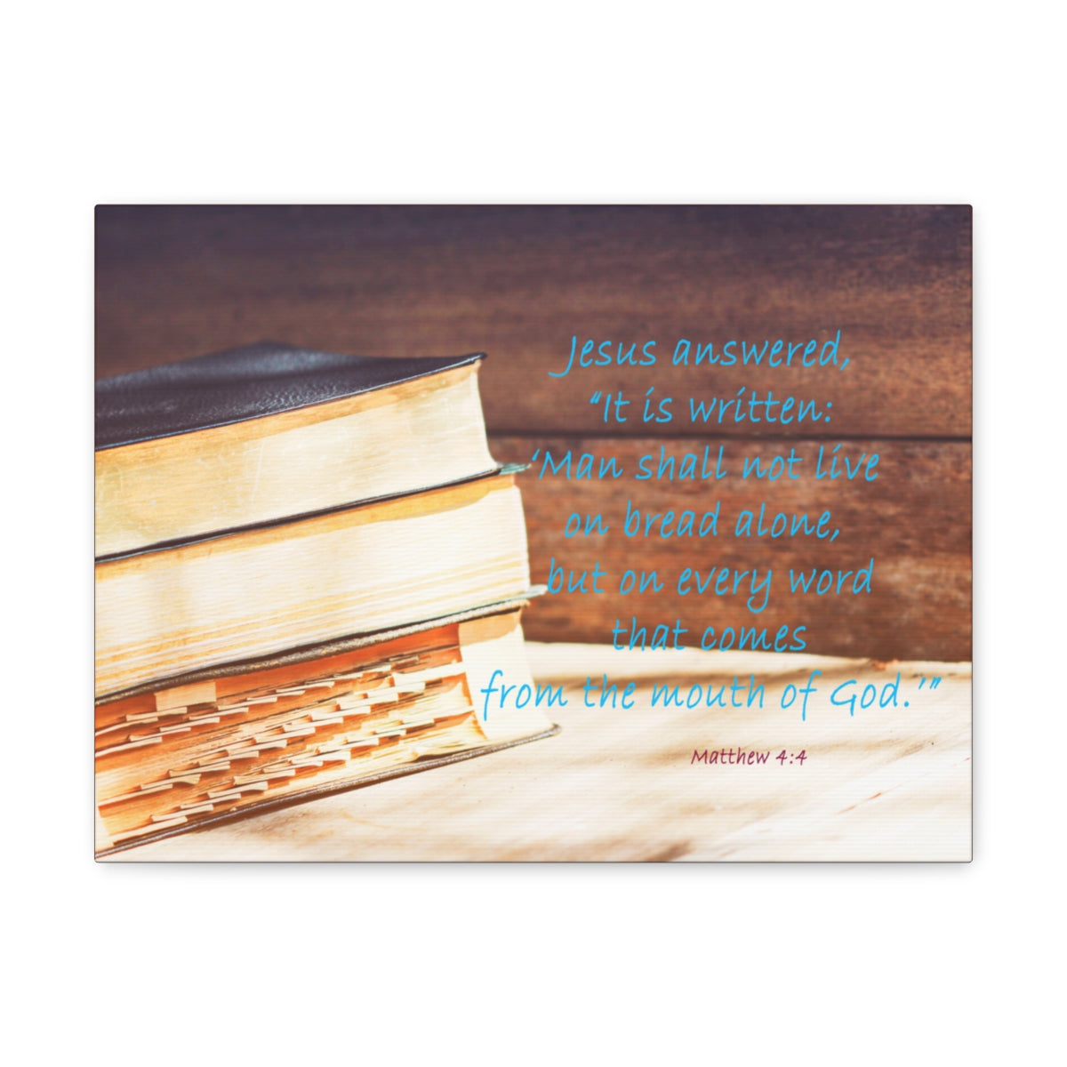 Scripture Walls Mouth Of God Matthew 4:4 Bible Verse Canvas Christian Wall Art Bible Verse Print Ready To Hang Unframed-Express Your Love Gifts