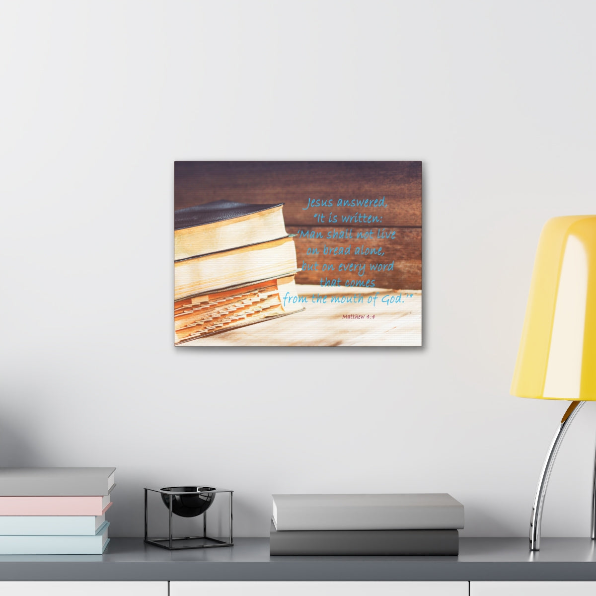 Scripture Walls Mouth Of God Matthew 4:4 Bible Verse Canvas Christian Wall Art Bible Verse Print Ready To Hang Unframed-Express Your Love Gifts