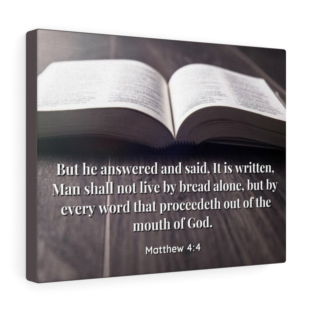 Scripture Walls Mouth Of God Matthew 4:4 Bible Verse Canvas Christian Wall Art Ready to Hang Unframed-Express Your Love Gifts