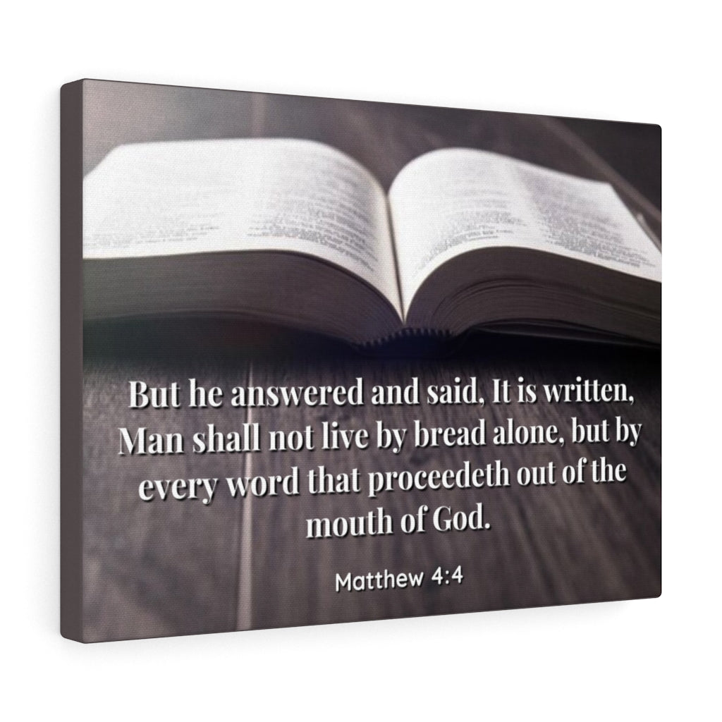 Scripture Walls Mouth Of God Matthew 4:4 Bible Verse Canvas Christian Wall Art Ready to Hang Unframed-Express Your Love Gifts