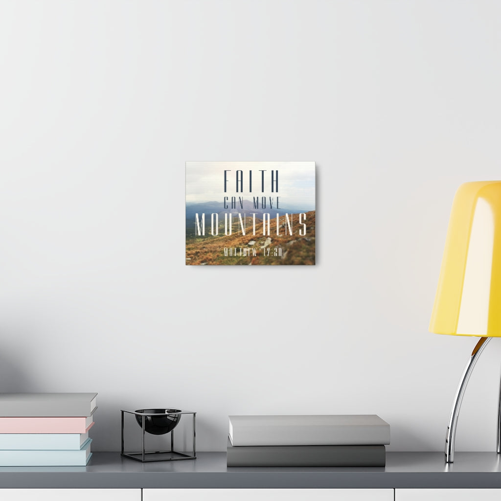Scripture Walls Move Mountains Matthew 17:20 Bible Verse Canvas Christian Wall Art Ready to Hang Unframed-Express Your Love Gifts