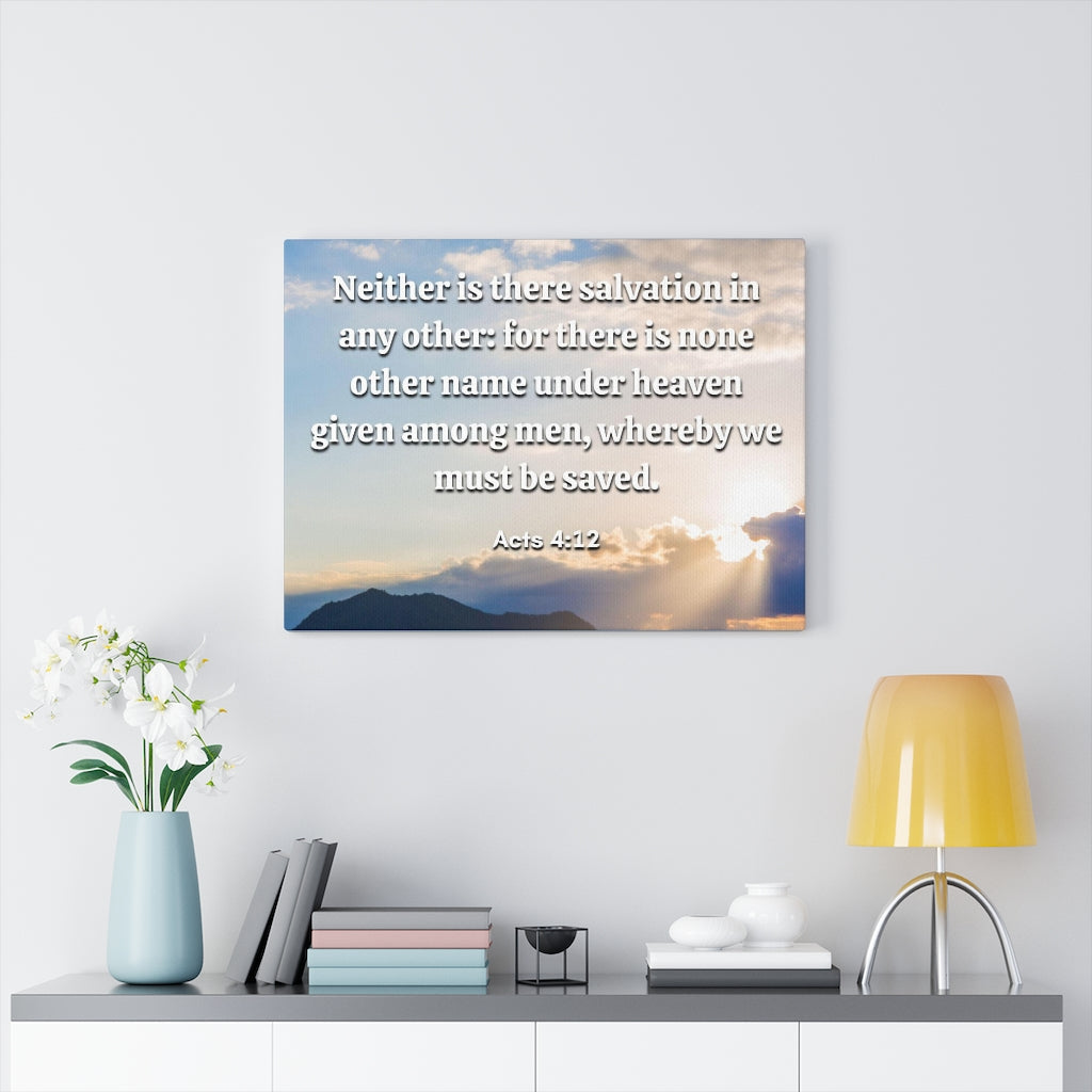 Scripture Walls Must Be Saved Acts 4:12 Bible Verse Canvas Christian Wall Art Ready to Hang Unframed-Express Your Love Gifts