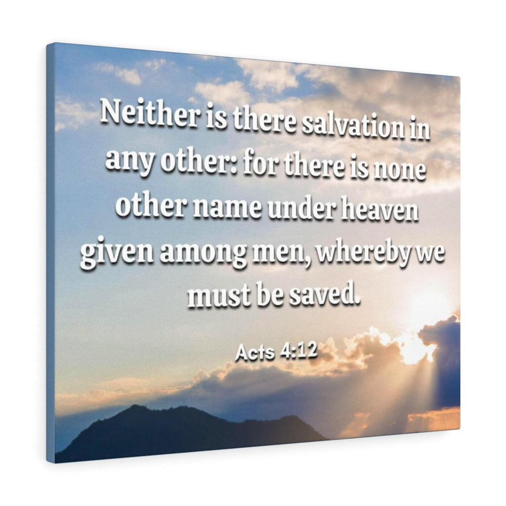 Scripture Walls Must Be Saved Acts 4:12 Bible Verse Canvas Christian Wall Art Ready to Hang Unframed-Express Your Love Gifts