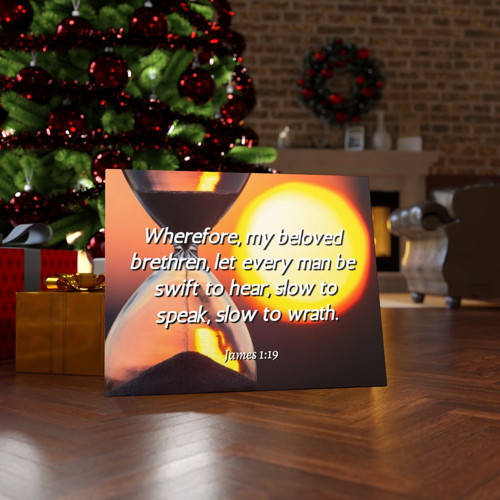 Scripture Walls My Beloved Brethren James 1:19 Bible Verse Canvas Christian Wall Art Ready to Hang Unframed-Express Your Love Gifts