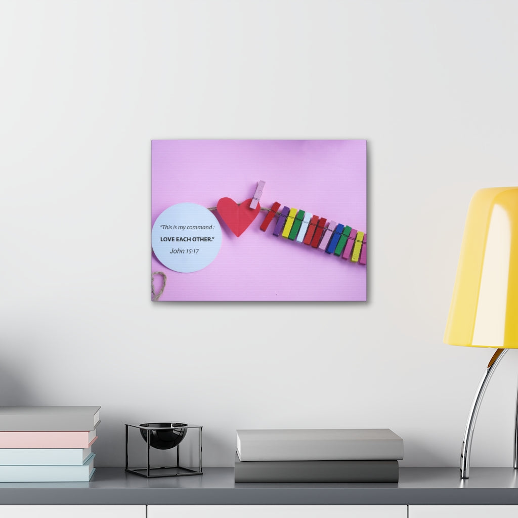 Scripture Walls My Command John 15:17 Bible Verse Canvas Christian Wall Art Ready to Hang Unframed-Express Your Love Gifts