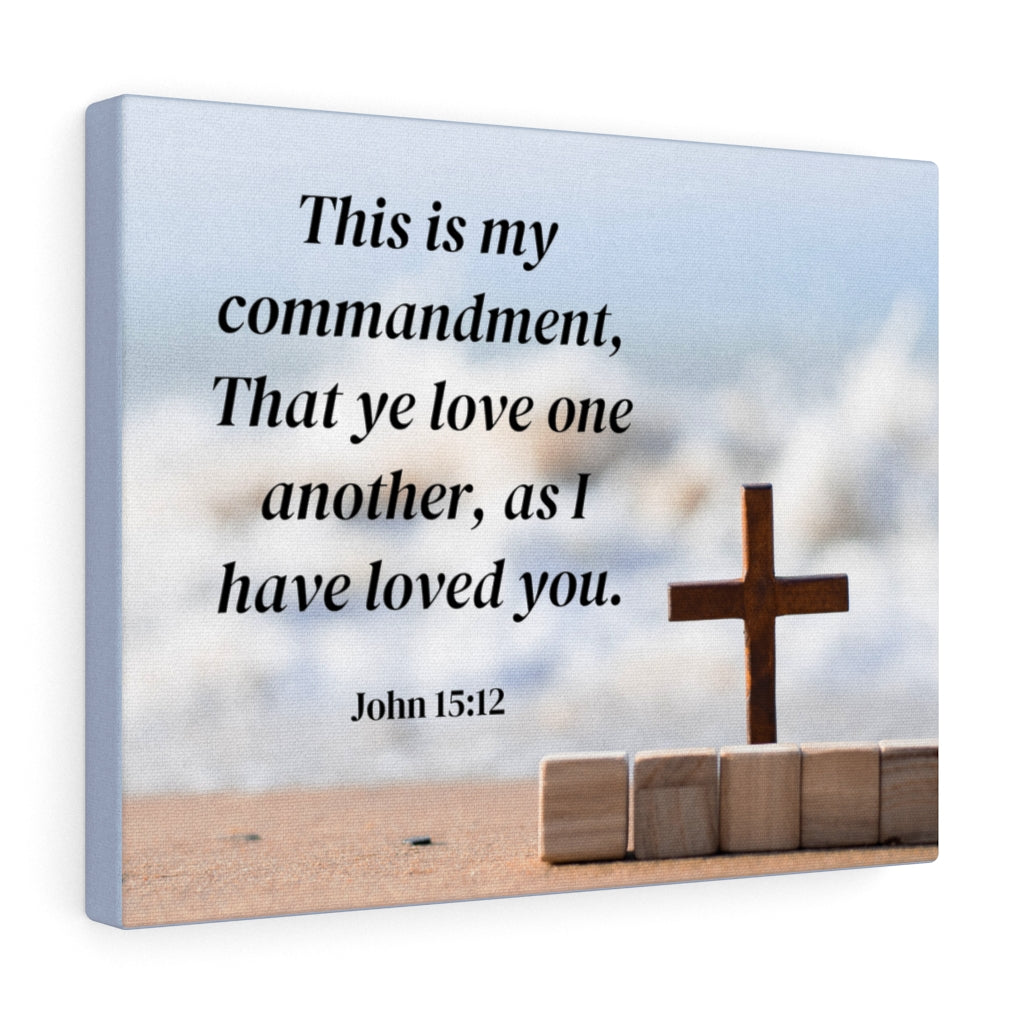 Scripture Walls My Commandment John 15:12 Bible Verse Canvas Christian Wall Art Ready to Hang Unframed-Express Your Love Gifts