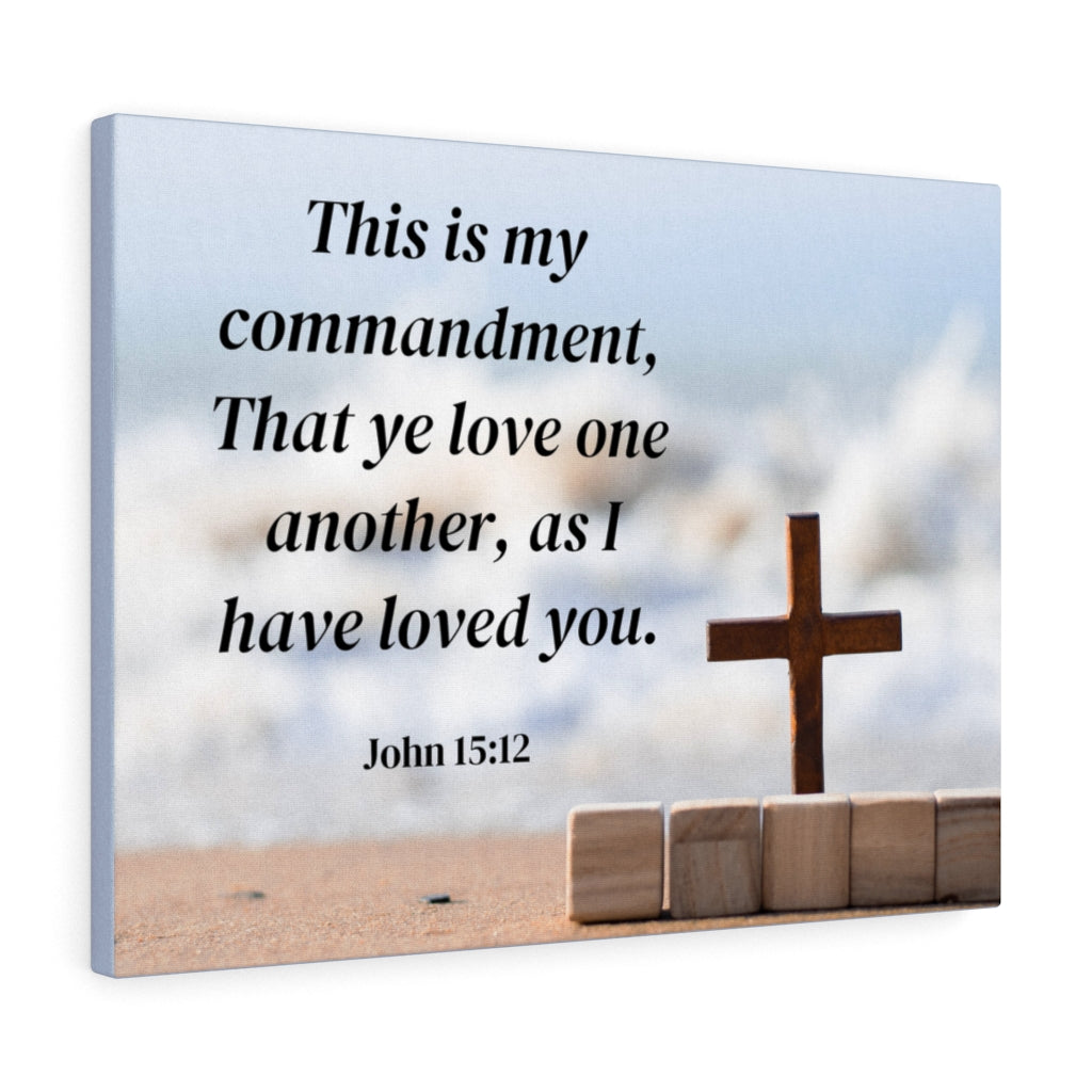 Scripture Walls My Commandment John 15:12 Bible Verse Canvas Christian Wall Art Ready to Hang Unframed-Express Your Love Gifts