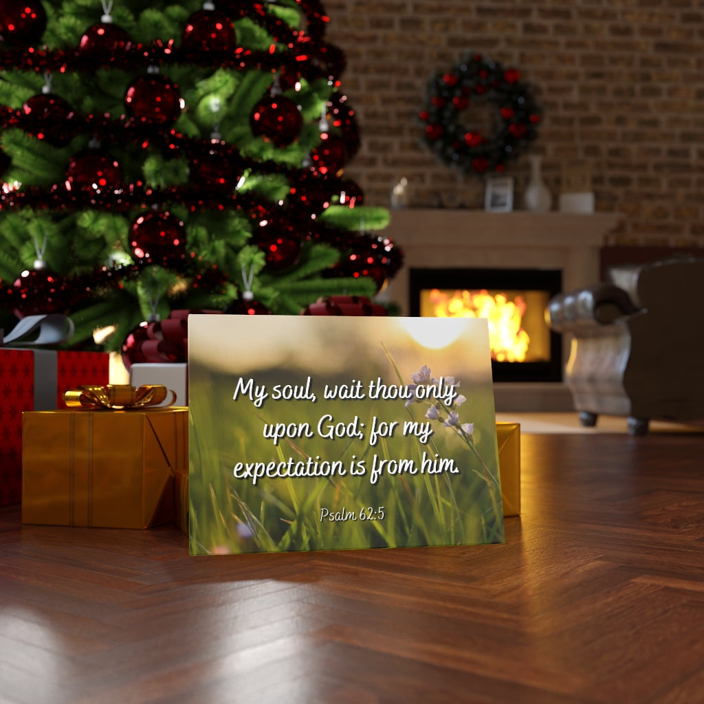 Scripture Walls My Expectation Psalm 62:5 Bible Verse Canvas Christian Wall Art Ready to Hang Unframed-Express Your Love Gifts