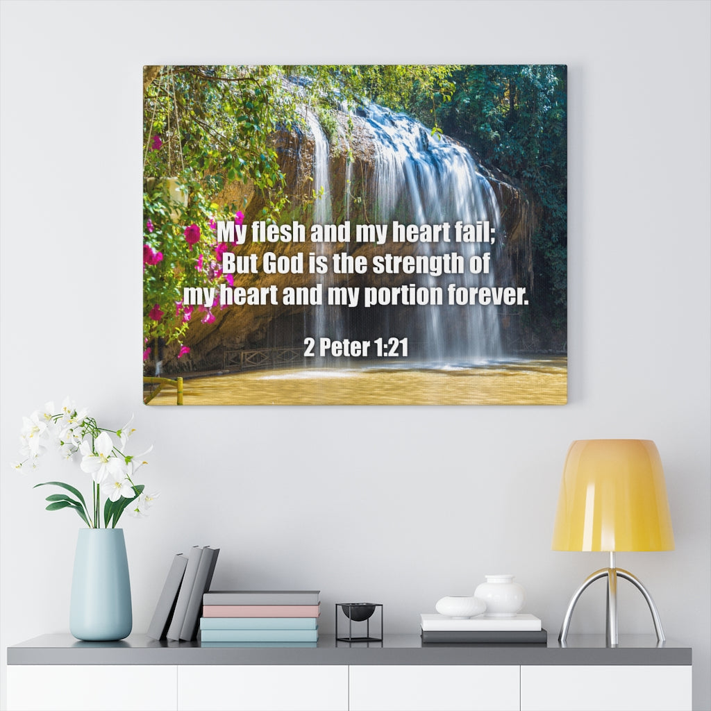 Scripture Walls My Flesh and My Heart Psalm 73:26 Bible Verse Canvas Christian Wall Art Ready to Hang Unframed-Express Your Love Gifts