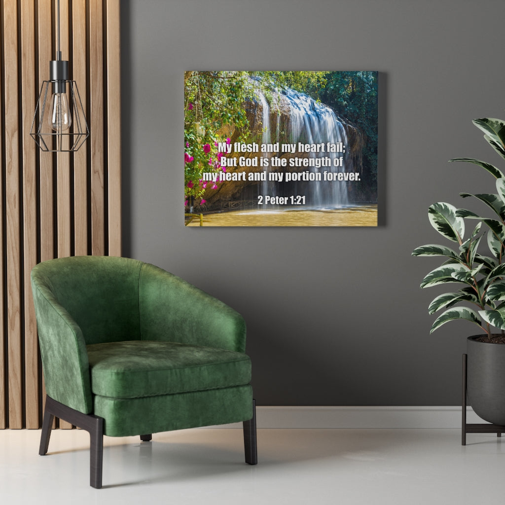 Scripture Walls My Flesh and My Heart Psalm 73:26 Bible Verse Canvas Christian Wall Art Ready to Hang Unframed-Express Your Love Gifts