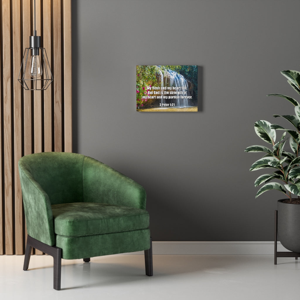 Scripture Walls My Flesh and My Heart Psalm 73:26 Bible Verse Canvas Christian Wall Art Ready to Hang Unframed-Express Your Love Gifts