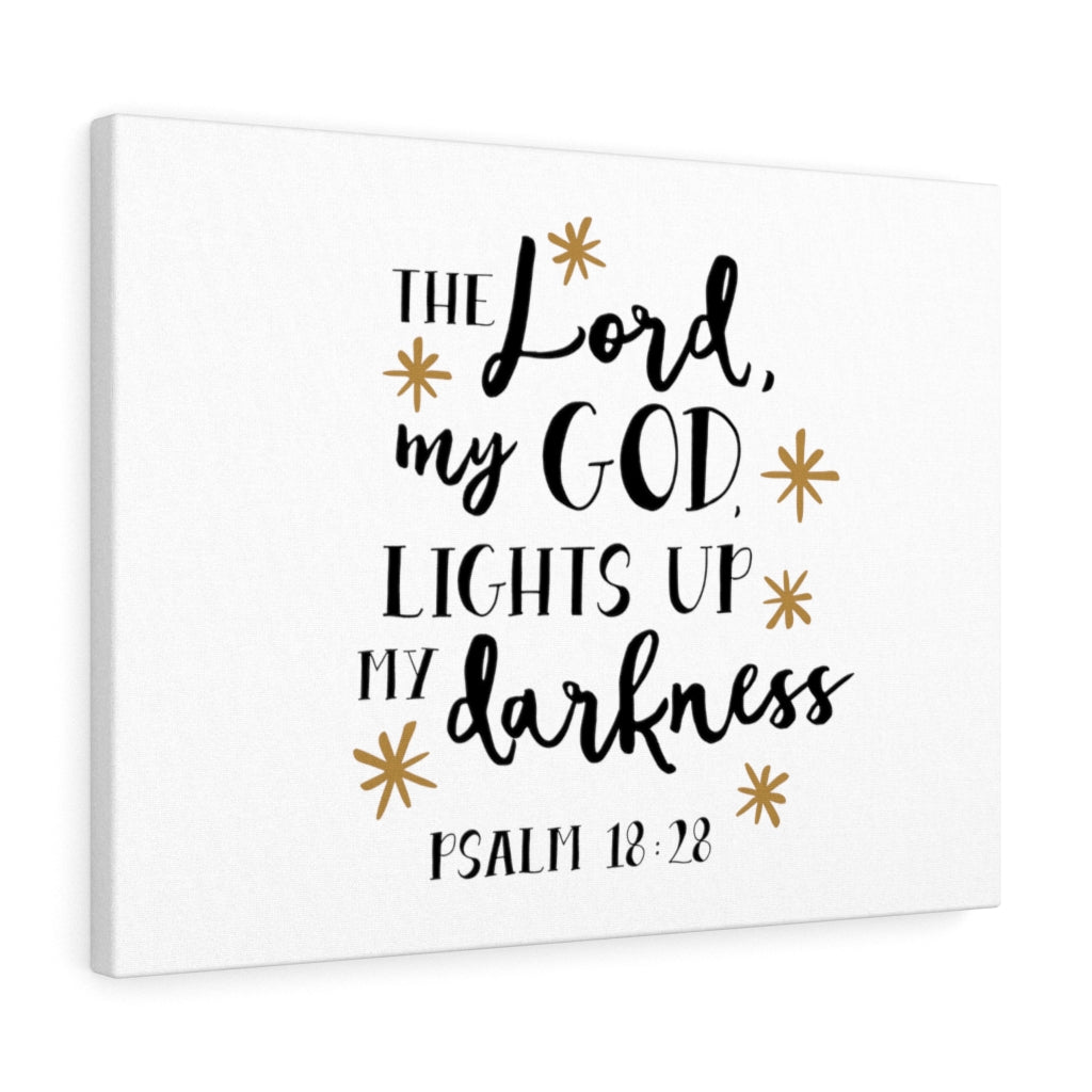 Scripture Walls My God Lights Up Psalm 18:28 Bible Verse Canvas Christian Wall Art Ready to Hang Unframed-Express Your Love Gifts