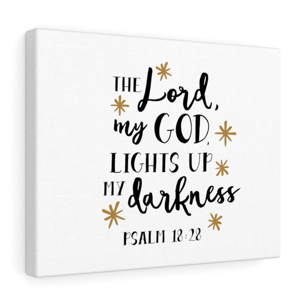 Scripture Walls My God Lights Up Psalm 18:28 Bible Verse Canvas Christian Wall Art Ready to Hang Unframed-Express Your Love Gifts