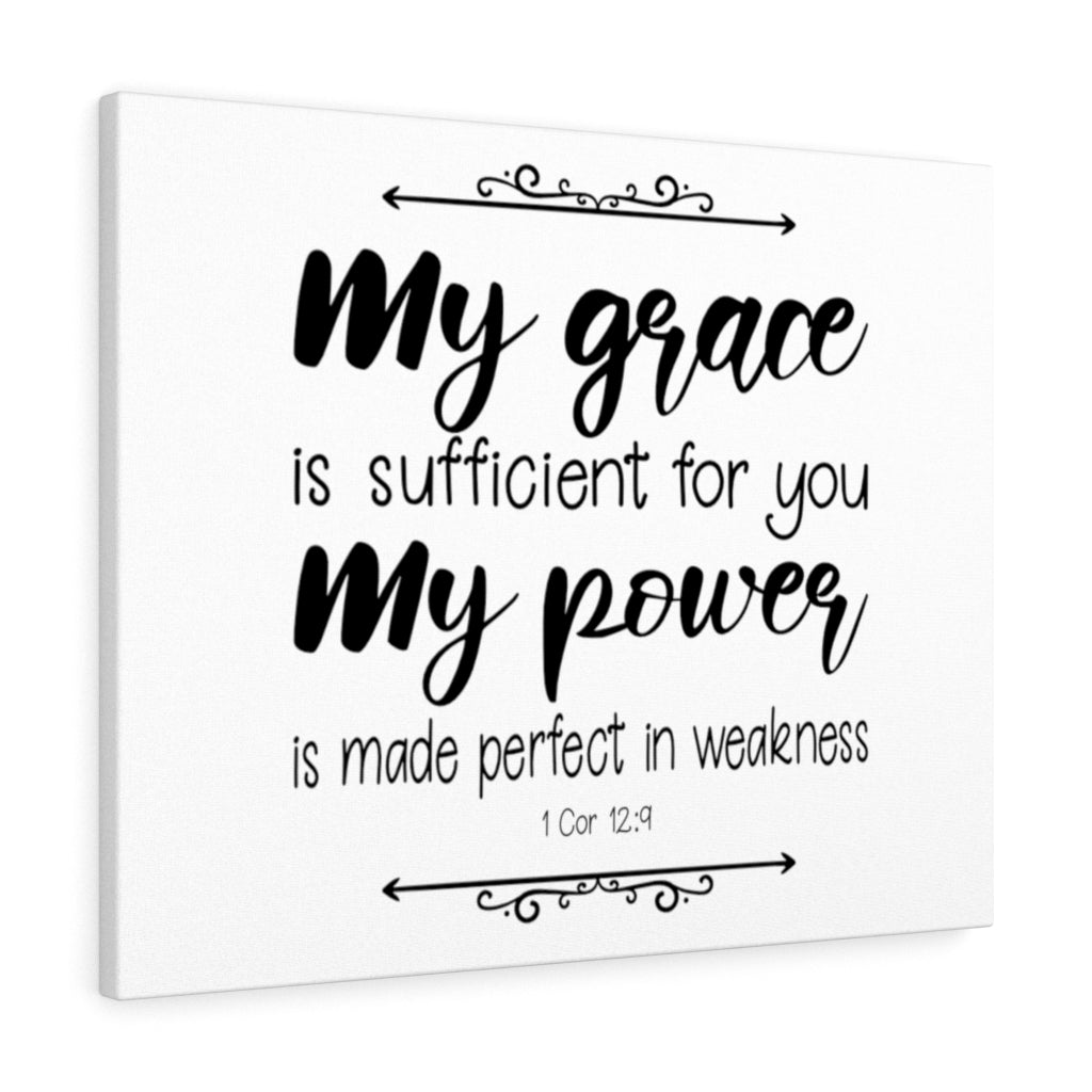 Scripture Walls My Grace My Power 1 Cor 12:9 Bible Verse Canvas Christian Wall Art Ready to Hang Unframed-Express Your Love Gifts