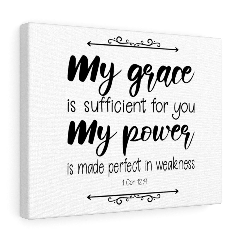 Scripture Walls My Grace My Power 1 Cor 12:9 Bible Verse Canvas Christian Wall Art Ready to Hang Unframed-Express Your Love Gifts
