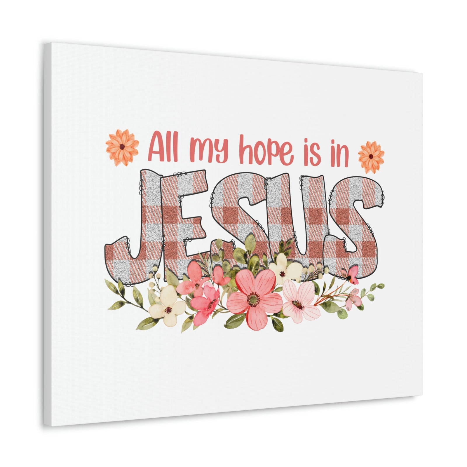 Scripture Walls My Hope Is In Jesus Psalms 40:1 Flowers Christian Wall Art Bible Verse Print Ready to Hang Unframed-Express Your Love Gifts