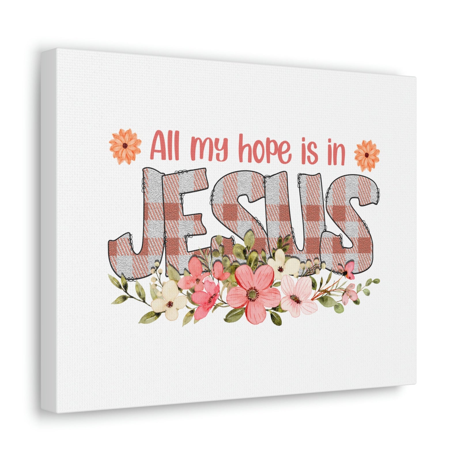 Scripture Walls My Hope Is In Jesus Psalms 40:1 Flowers Christian Wall Art Bible Verse Print Ready to Hang Unframed-Express Your Love Gifts