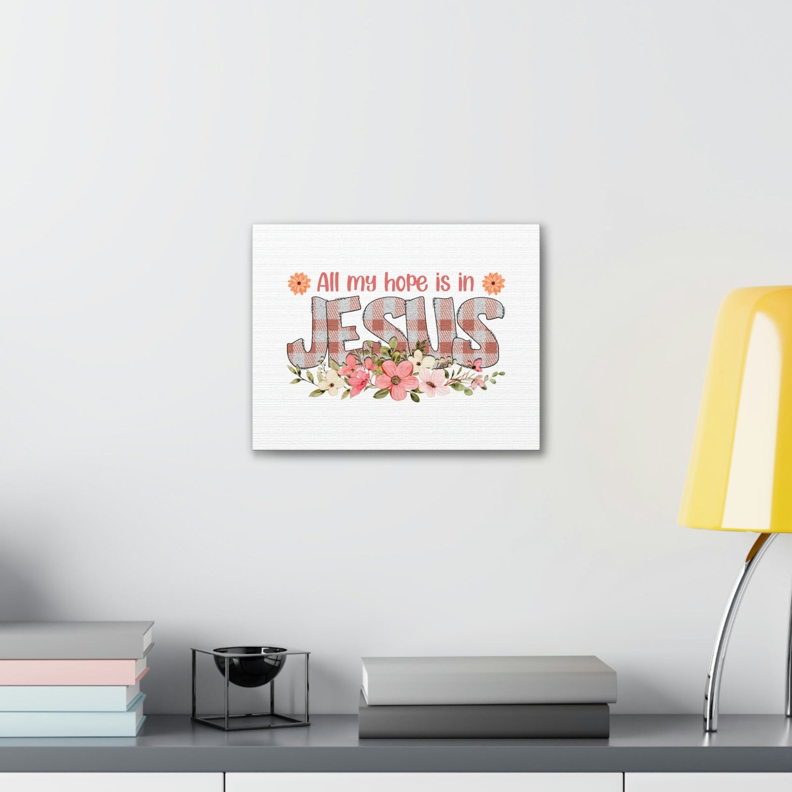 Scripture Walls My Hope Is In Jesus Psalms 40:1 Flowers Christian Wall Art Bible Verse Print Ready to Hang Unframed-Express Your Love Gifts
