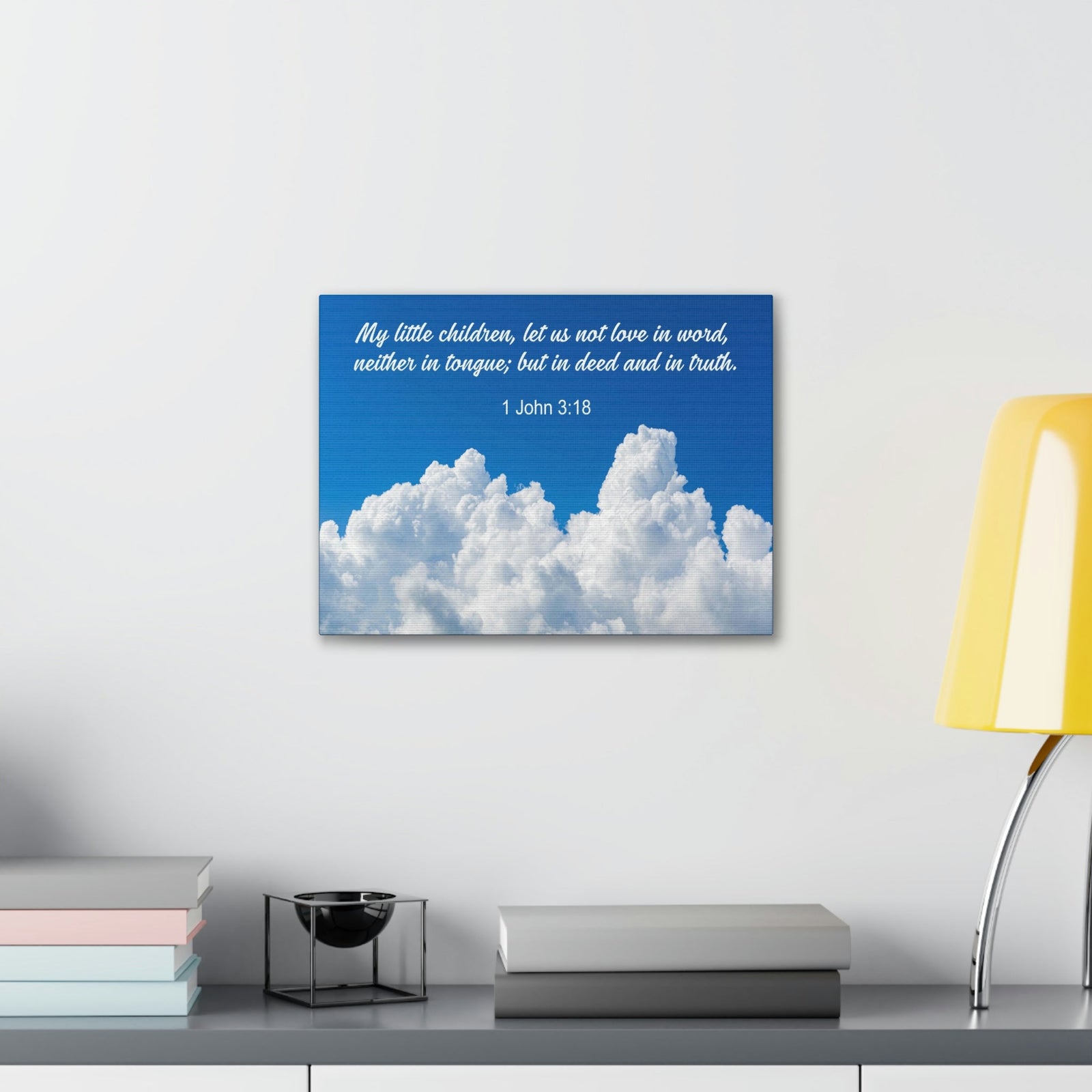 Scripture Walls My Little Children 1 John 3:18 Bible Verse Canvas Christian Wall Art Ready to Hang Unframed-Express Your Love Gifts