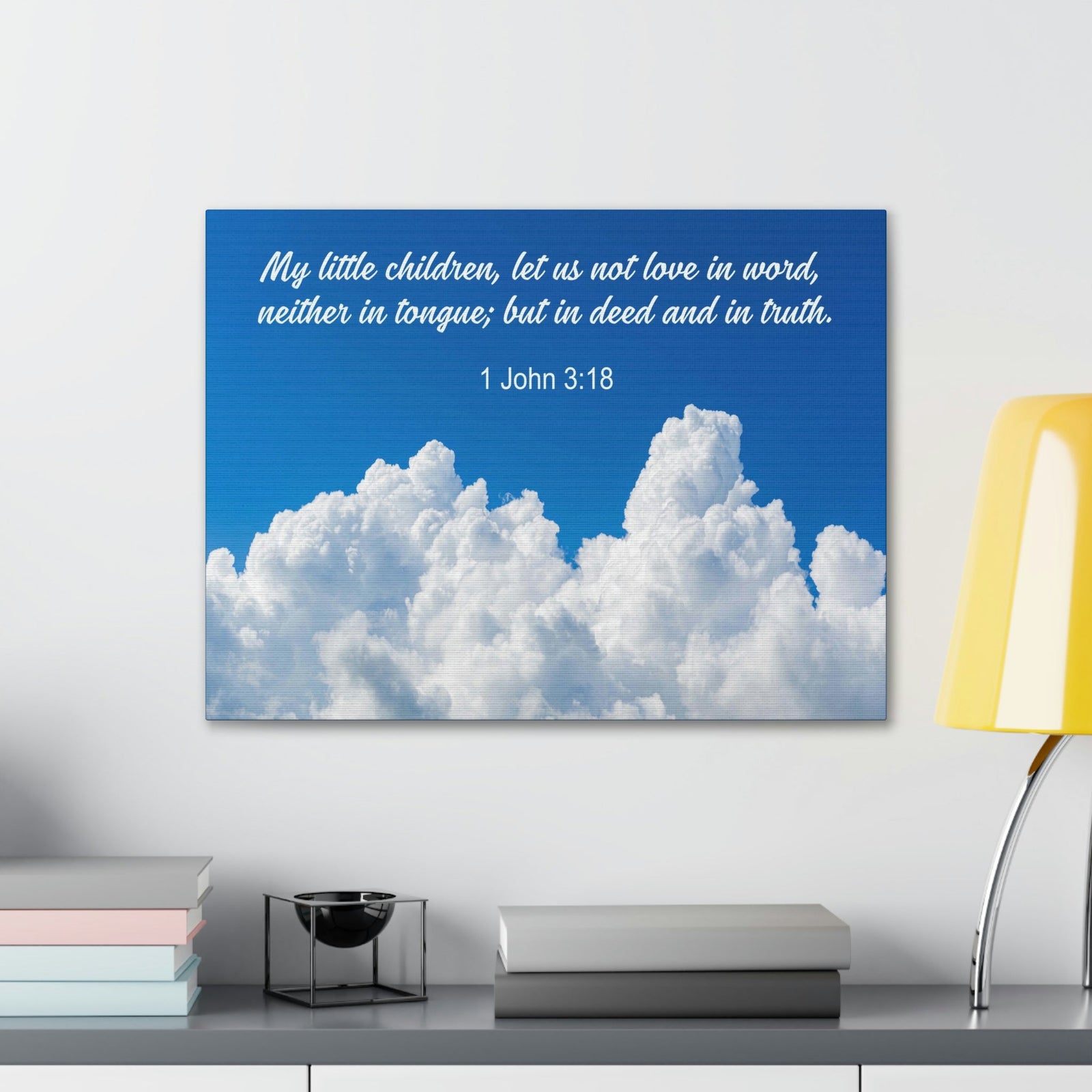Scripture Walls My Little Children 1 John 3:18 Bible Verse Canvas Christian Wall Art Ready to Hang Unframed-Express Your Love Gifts