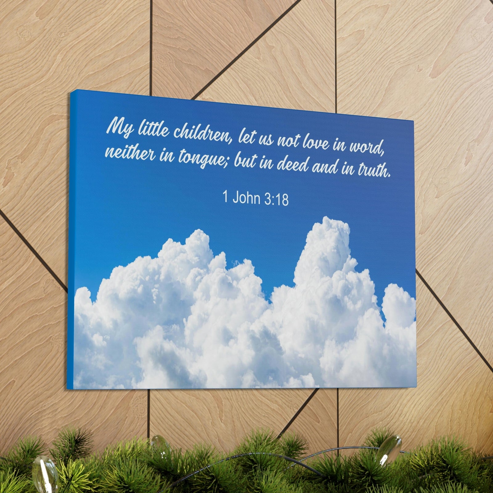Scripture Walls My Little Children 1 John 3:18 Bible Verse Canvas Christian Wall Art Ready to Hang Unframed-Express Your Love Gifts