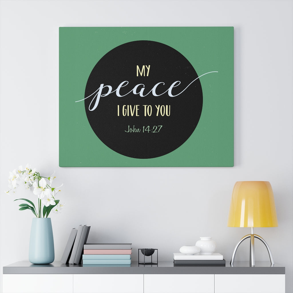 Scripture Walls My Peace I Give To You John 14:27 Bible Verse Canvas Christian Wall Art Ready to Hang Unframed-Express Your Love Gifts