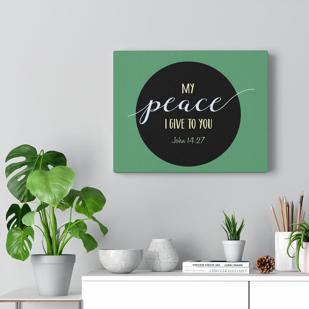 Scripture Walls My Peace I Give To You John 14:27 Bible Verse Canvas Christian Wall Art Ready to Hang Unframed-Express Your Love Gifts