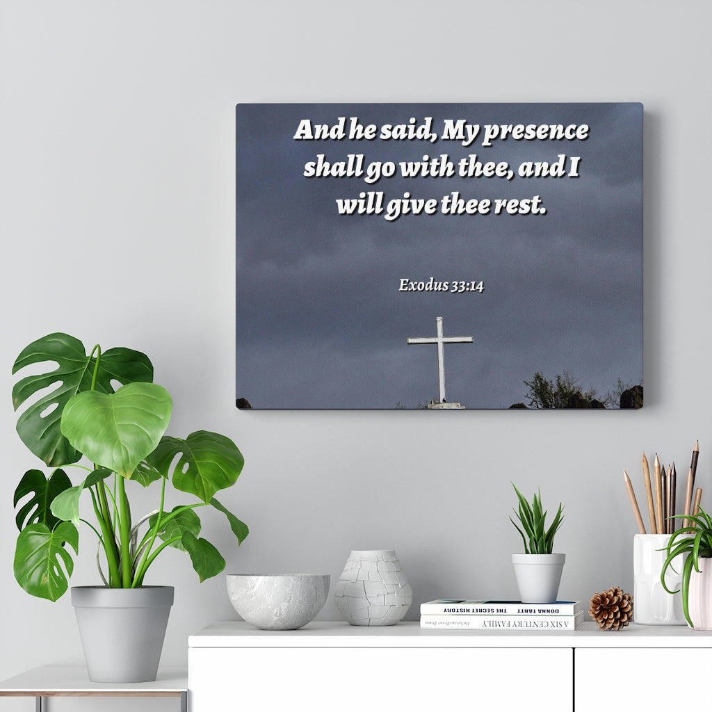 Scripture Walls My Presence Exodus 33:14 Bible Verse Canvas Christian Wall Art Ready to Hang Unframed-Express Your Love Gifts