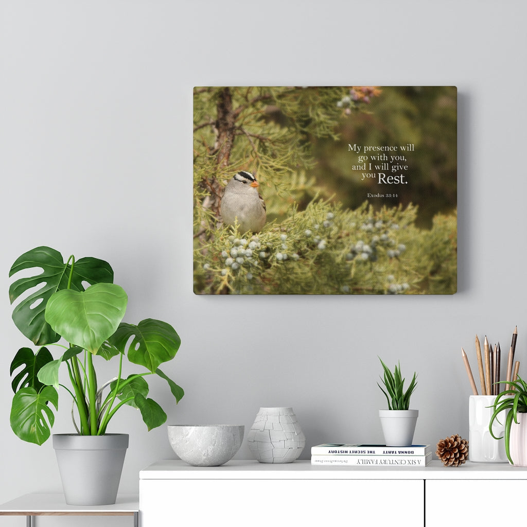 Scripture Walls My Presence Exodus 53:14 Bible Verse Canvas Christian Wall Art Ready to Hang Unframed-Express Your Love Gifts