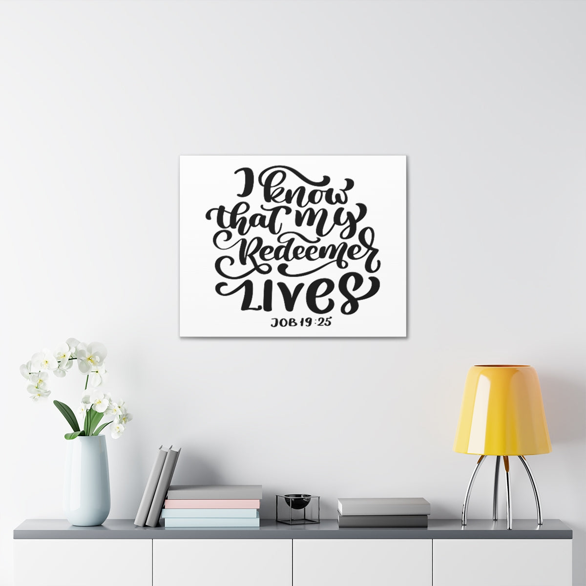 Scripture Walls My Redeemer Lives Job 19:25 Bible Verse Canvas Christian Wall Art Ready to Hang Unframed-Express Your Love Gifts