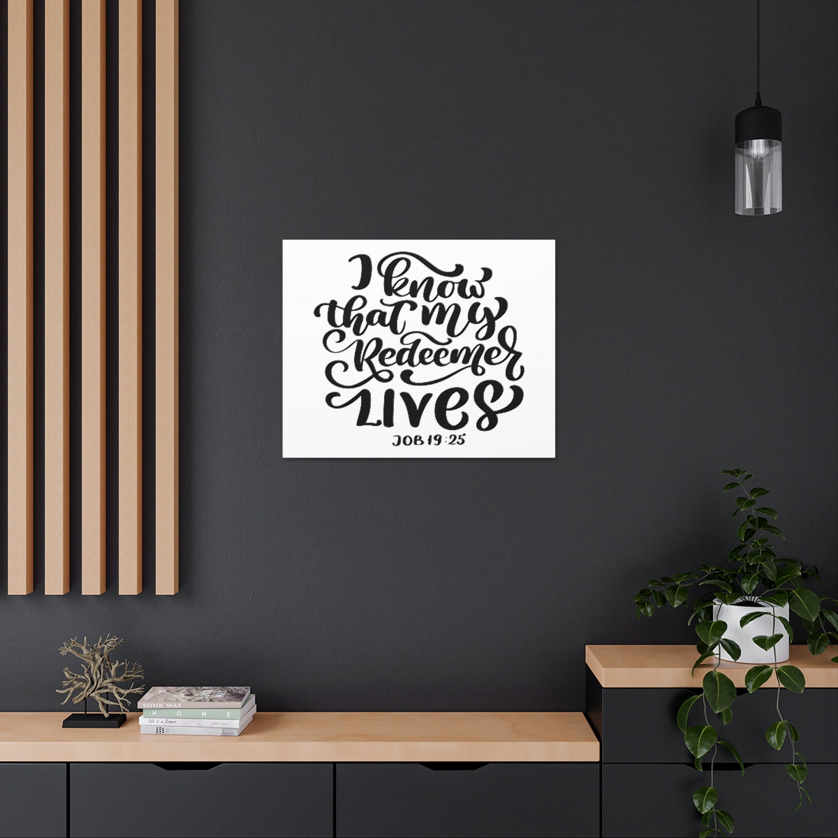 Scripture Walls My Redeemer Lives Job 19:25 Bible Verse Canvas Christian Wall Art Ready to Hang Unframed-Express Your Love Gifts